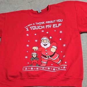Funny Ugly Sweater Red Christmas Crew Neck